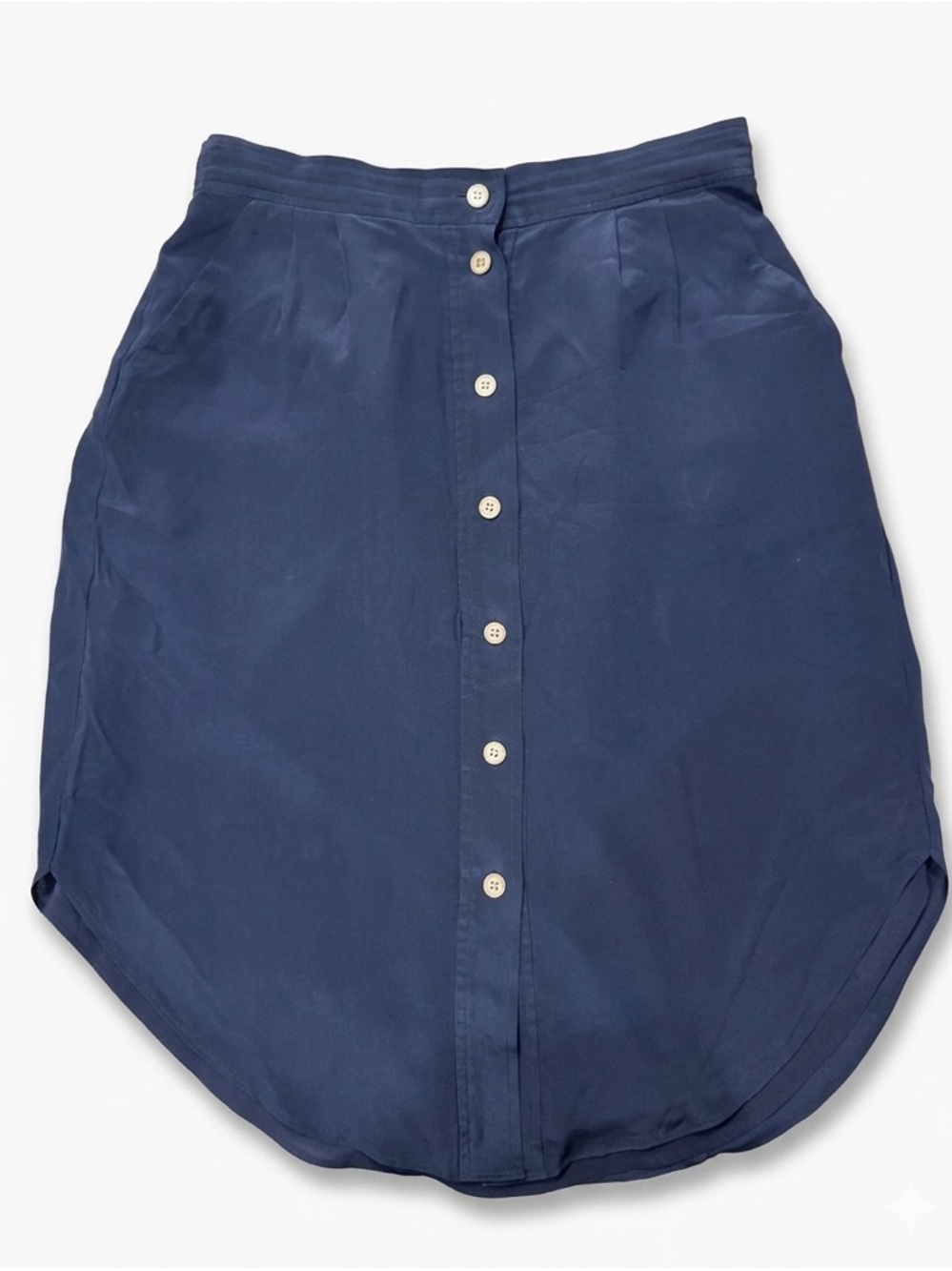 Madewell - Silk - Island Button-Front Skirt - Navy - Medium
